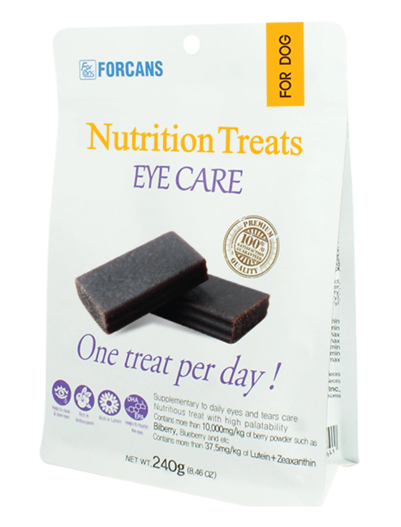 Forcans Eye Care Treats for Dogs & Cats - 240g | Supports Vision & Eye Health | Perfect for Training & Rewards