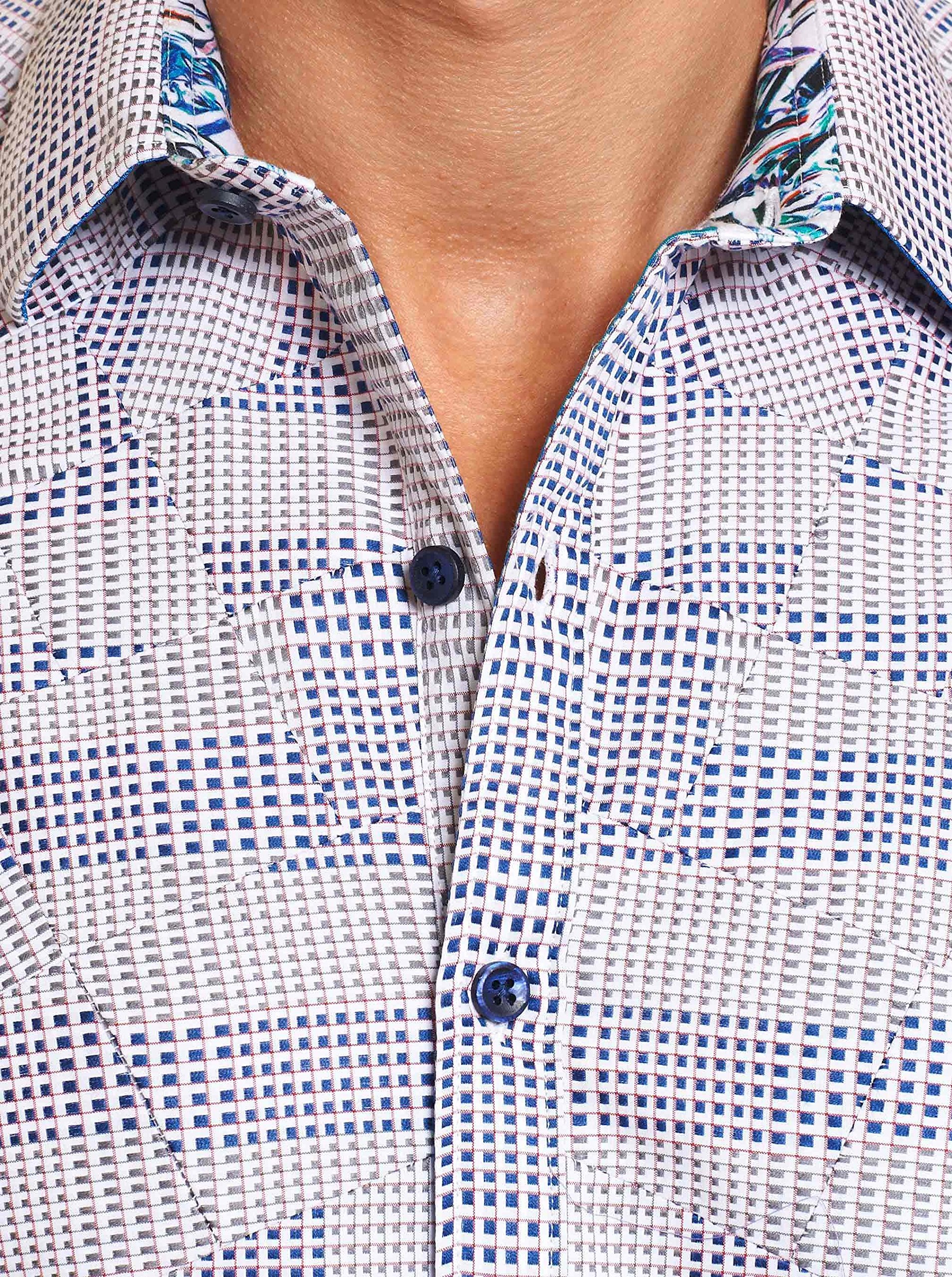 Robert Graham Men's Linear Long Sleeve Woven Button-Down Shirt - Casual & Business Wear for Office, Date Night & Special Occasions