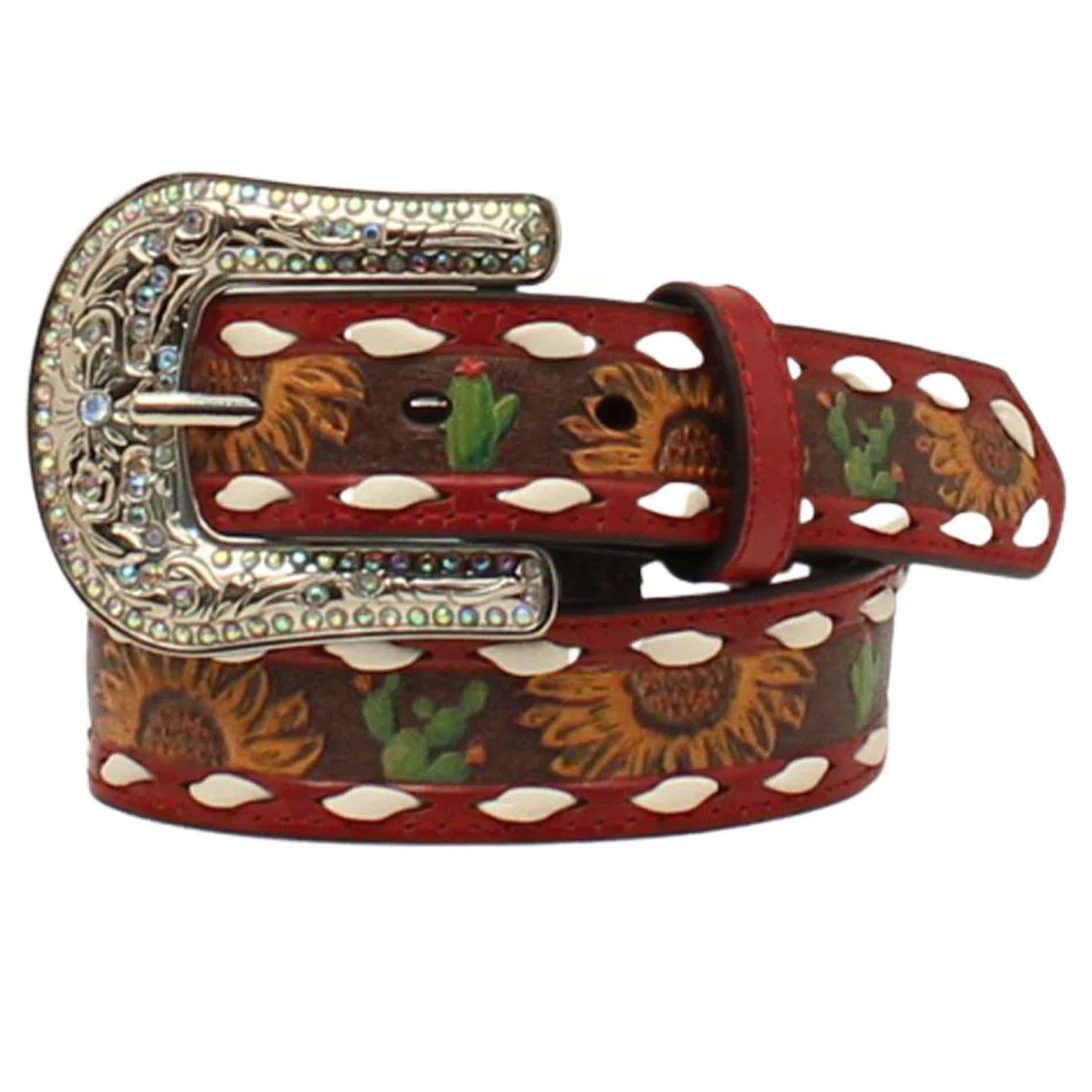 Angel Ranch Girls' Red Sunflower Belt - Stylish Western Fashion Accessory for Cowgirl Outfits and Country-Themed Events