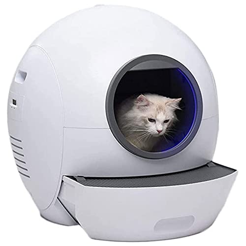Self-Cleaning Cat Litter Box with Blacklight & IR Sensor - Odor Control, Splash-Proof Design, Smart App Remote Control - Perfect for Multi-Cat Homes & Busy Pet Owners