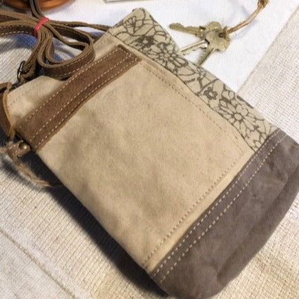 Floral Canvas Crossbody Bag for Women - Small Passport Purse for Travel, Festivals, Concerts & Parties | Lightweight & Stylish Everyday Carry-On