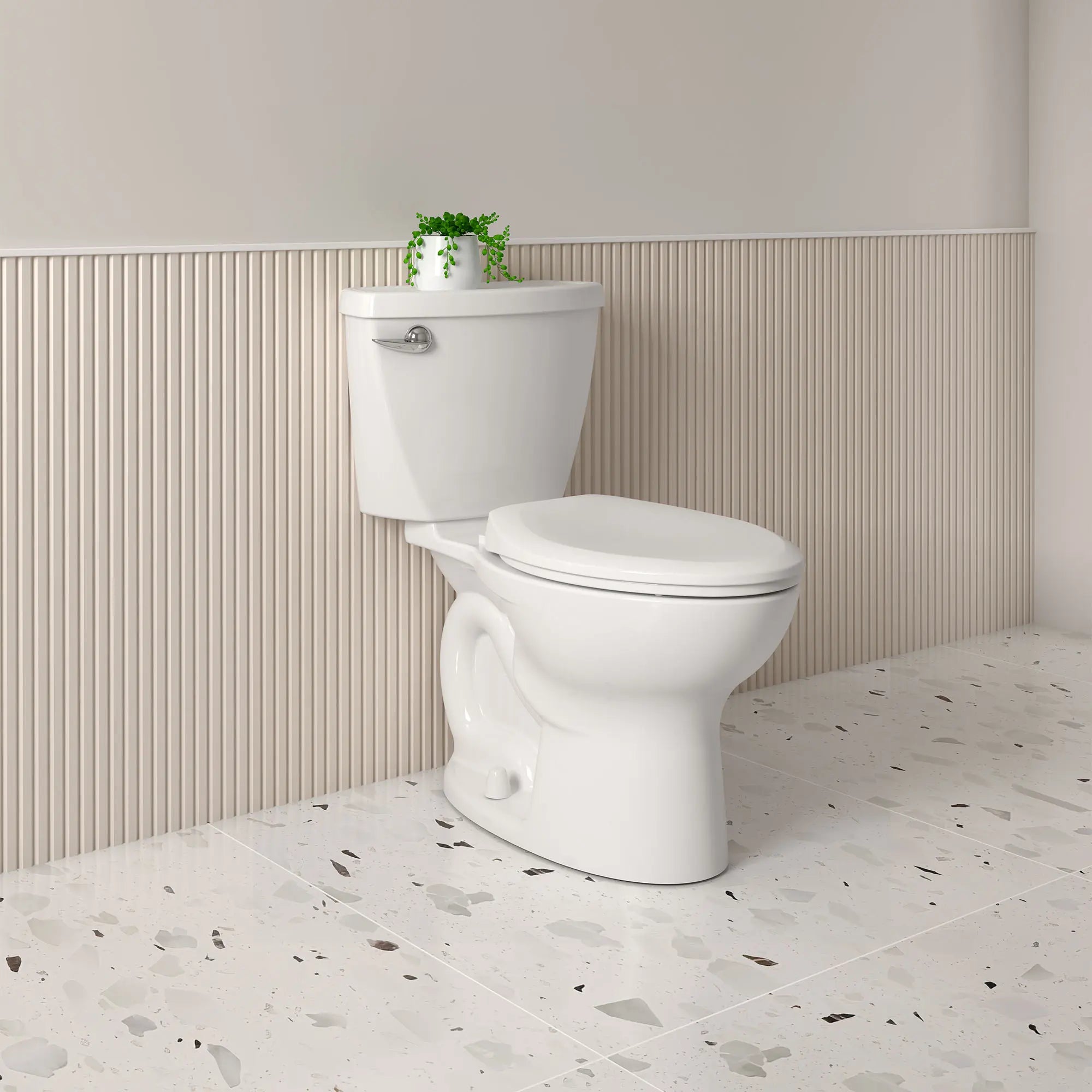 Cadet 3 1.28 GPF/4.8 LPF Left Trip Lever Elongated Toilet - 15 Inch Bowl, 10 Inch Rough-In - Perfect for Small Bathrooms & Water-Efficient Homes