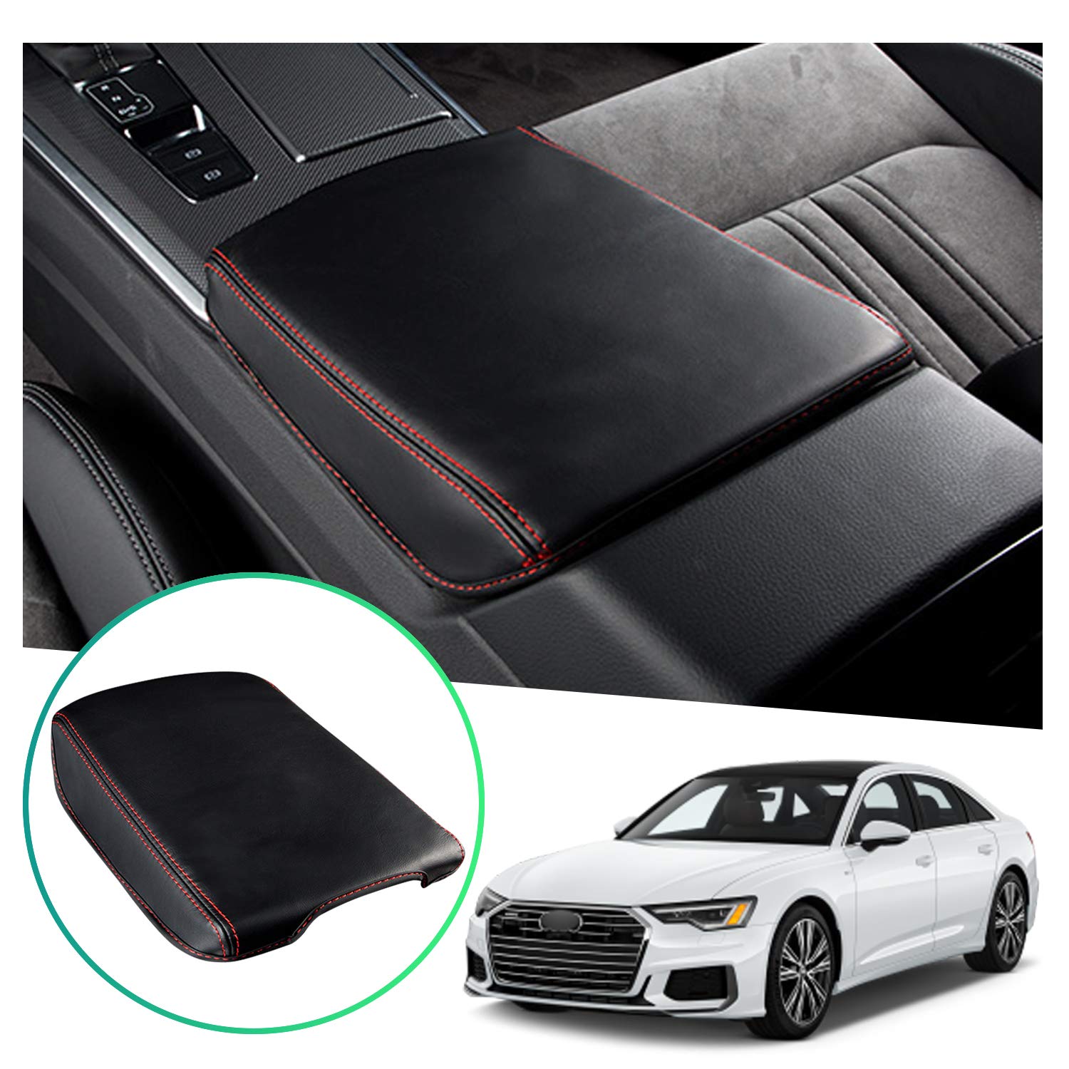 Premium Armrest Cover for Audi A6 2020-2021 Models - Center Console Protector | Interior Accessories Replacement | Perfect for Daily Commuting & Long Road Trips