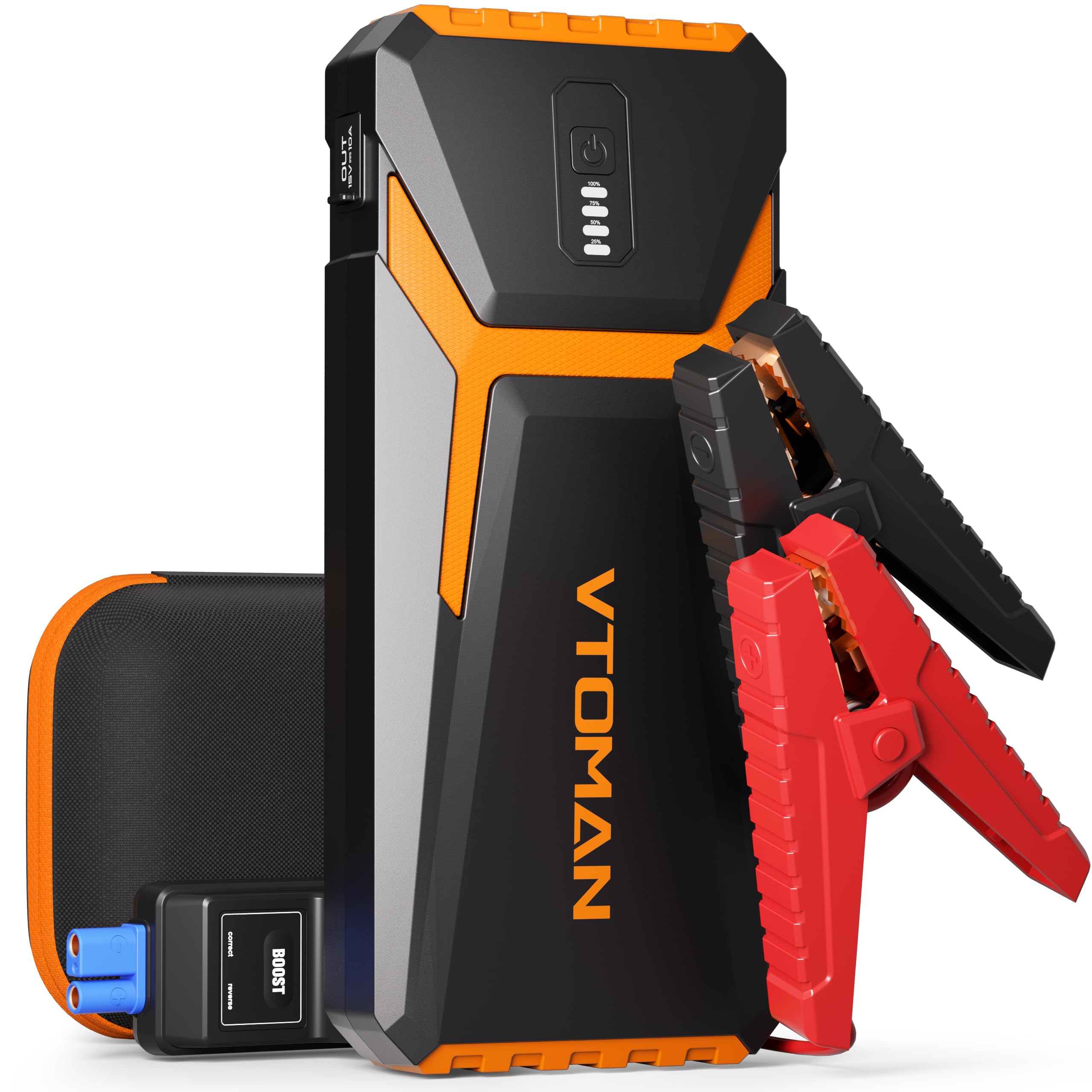 VTOMAN V10 Pro 4500A Portable Jump Starter for Cars & Trucks - 12V Lithium Battery Booster (Works with All Gas & 10.0L Diesel Engines) - Power Pack with Type-C Quick Charge & LED Lights - Emergency Car Battery Charger for Roadside Assistance & Outdoor Adventures