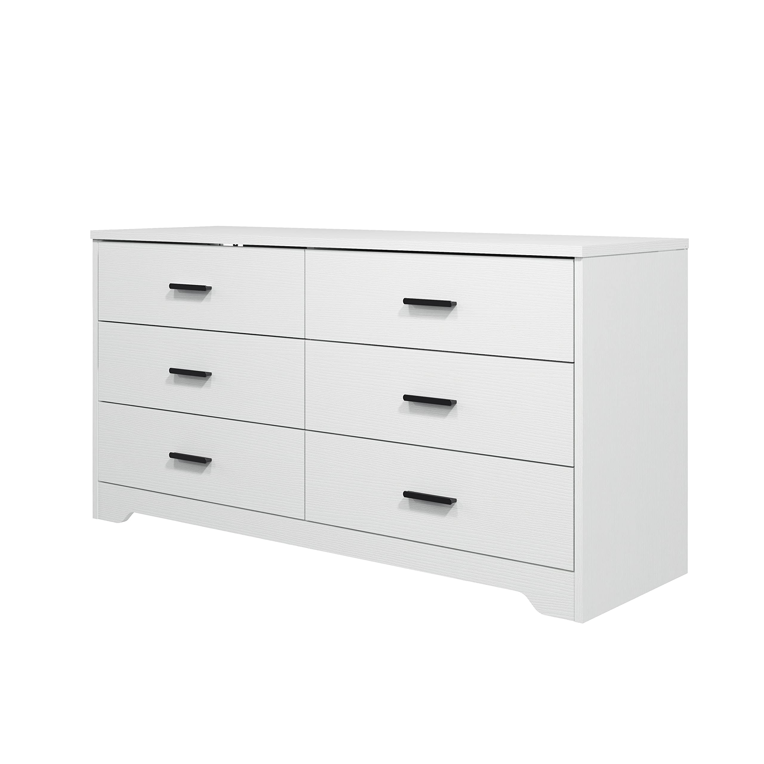 Panana 6-Drawer Wooden Dresser with Metal Handles - Bedroom Storage Cabinet, Chest of Drawers for Clothes & Accessories Organization - Perfect for Bedroom, Living Room, Hallway & Nursery (White, 6-Tier) - Ideal for Small Space Storage & Home Organization