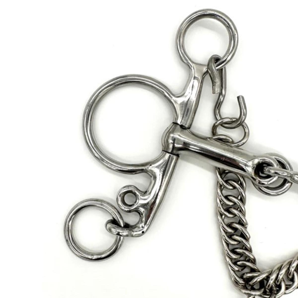 AJR Optimum Control Dog Bone Smooth Locking Pelham Bit - English Horse Riding Training Bit for Dressage & Jumping - Perfect for Show & Trail Riding