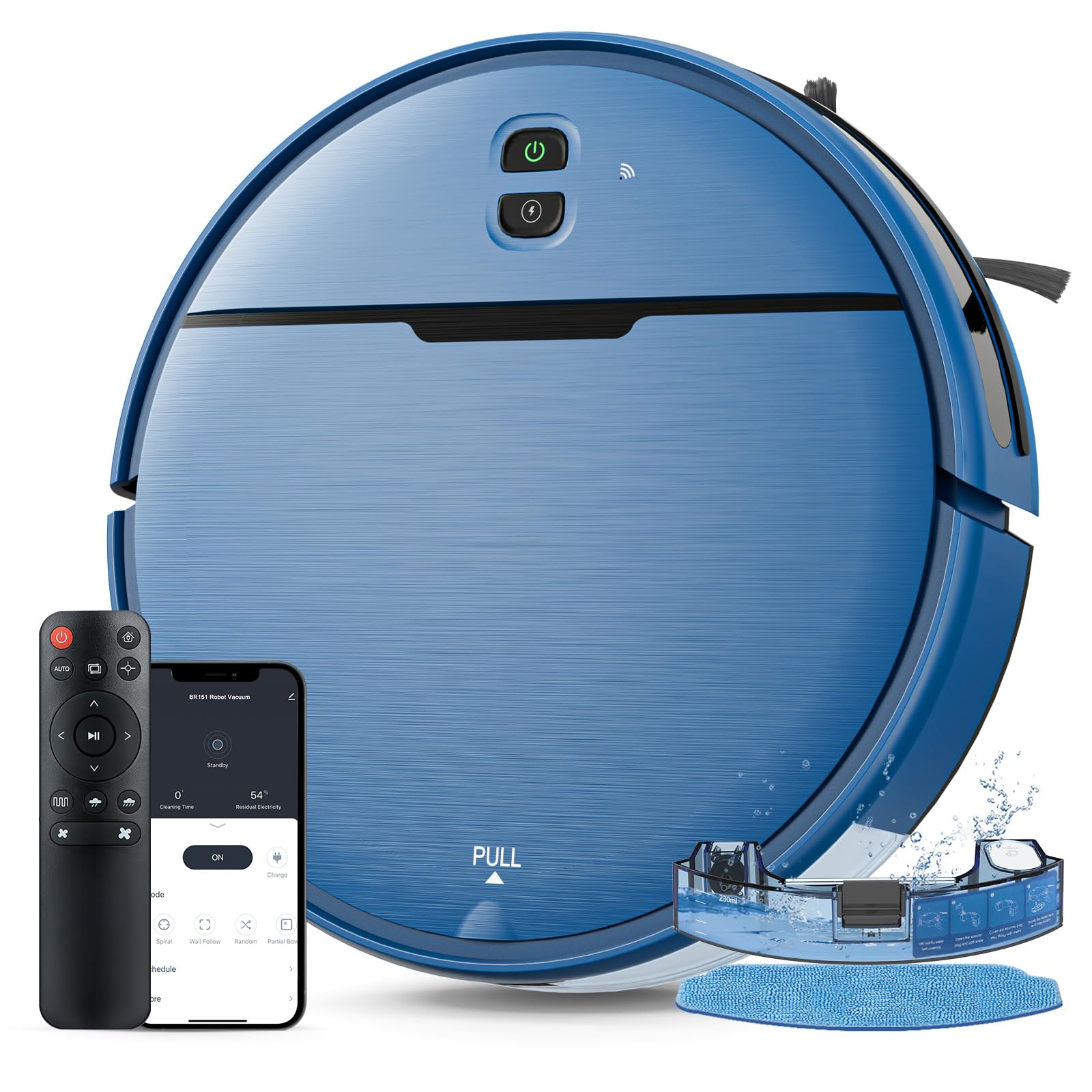 2-in-1 Robot Vacuum & Mop - 2300Pa WiFi for Hard Floors & Pet Hair