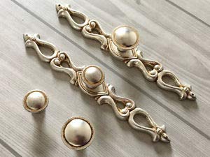 Antique Silver Dresser Drawer Knobs & Cabinet Pulls with Back Plates - Set of 1 - Vintage Style Hardware for Bedroom Furniture, Vanity, Wardrobe & Home Decor