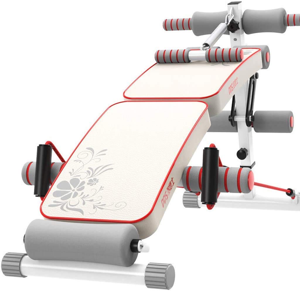 BYCDD Foldable Adjustable Weight Bench for Home Gym - Strength Training & Core Workout (Red)
