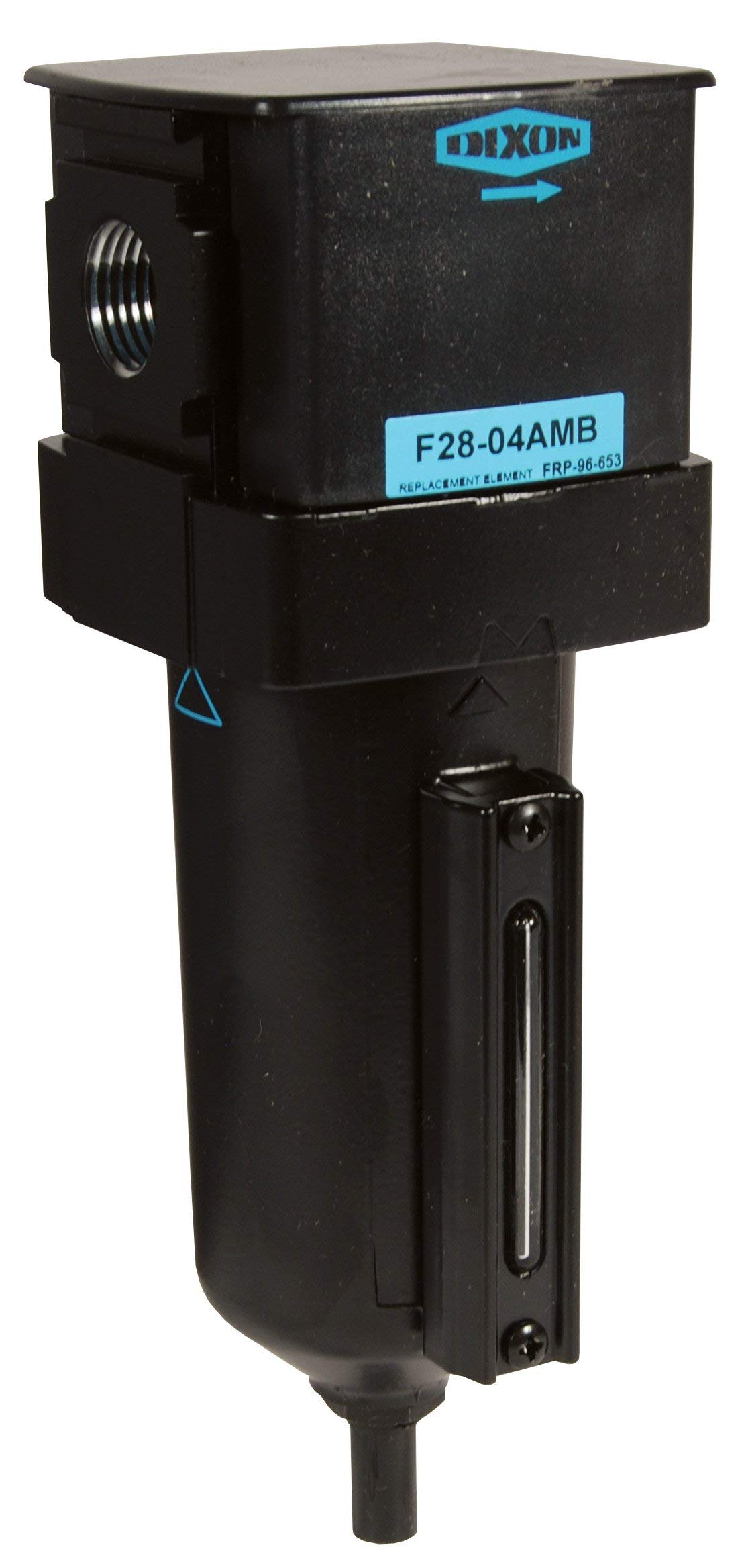 Dixon F28-04AMB Standard Airline Filter with Auto Metal Bowl & Sight Glass - 1/2