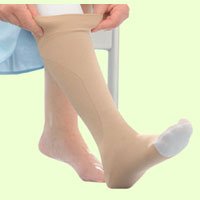 UlcerCare 20-30 mmHg Knee-High Compression Socks for Women & Men - Large Size, Beige Medical Support Stockings - Ideal for Varicose Veins, Edema, Lymphedema & Post-Surgery Recovery