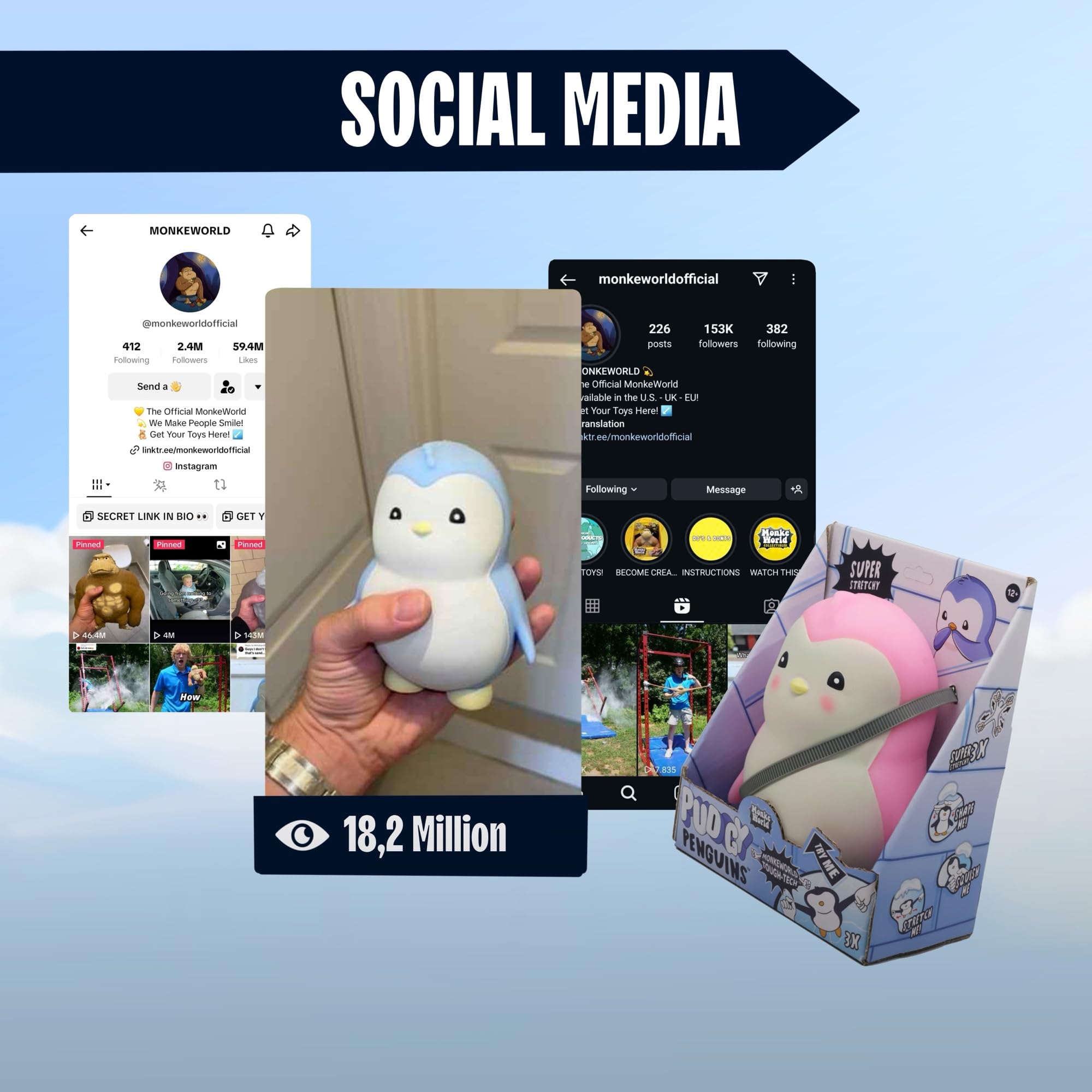 Pudgy Penguin Plush Toy - Soft Squishy Fidget for Kids | Stress Relief & Playtime Fun