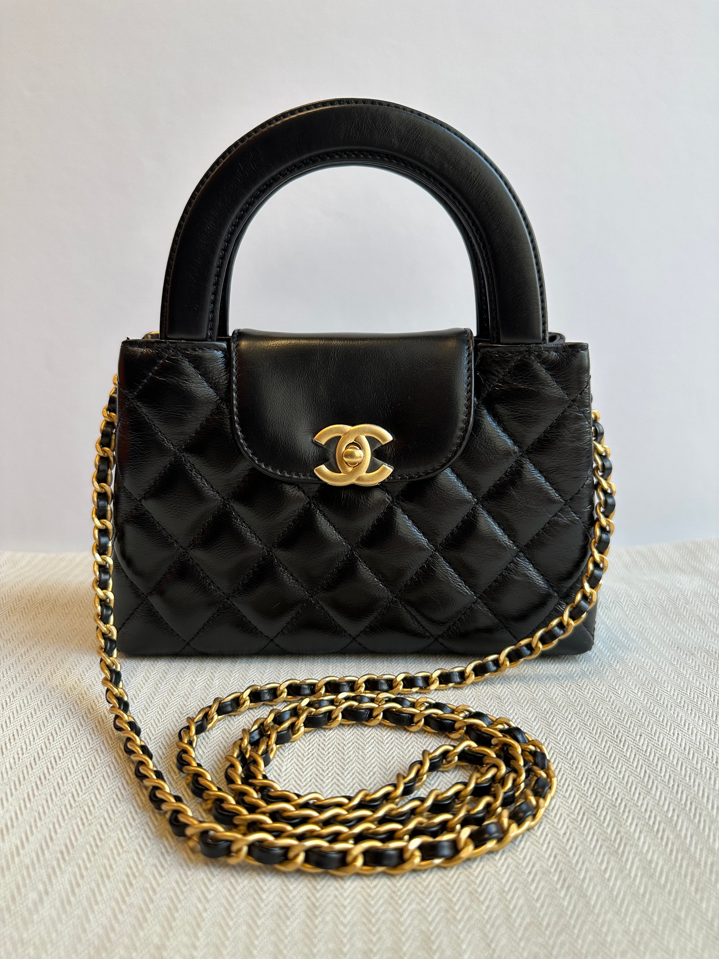 Chanel Small Kelly Bag in Black Shiny Calfskin with Aged Brushed Gold Hardware - Perfect for Evening Events & Luxury Fashion Accessories