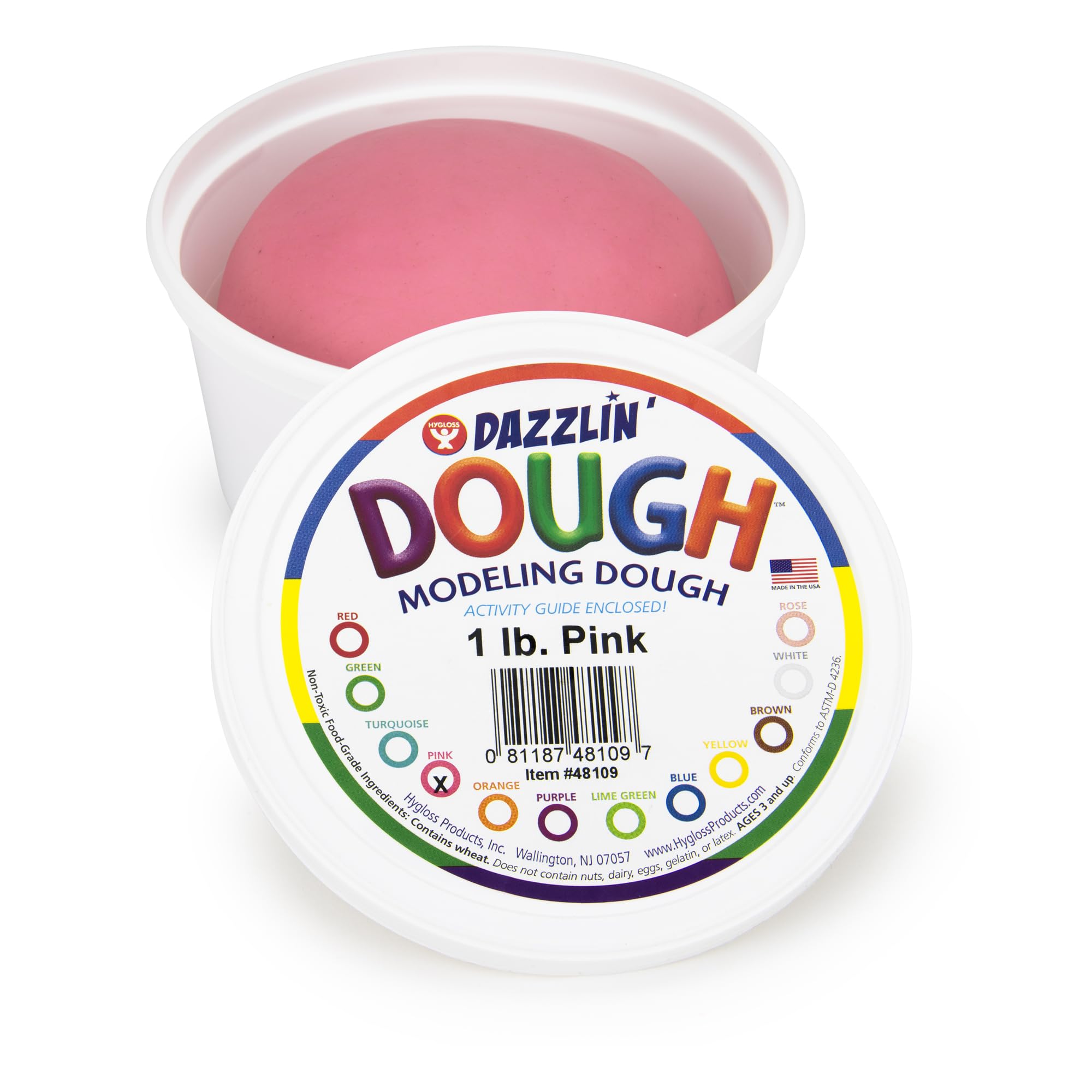 Hygloss 1lb Play Modeling Dough - Non-Toxic & Unscented Art Clay for Kids - Easter Basket Stuffers, Classroom Supplies, Party Favors (Pink) - Perfect for Arts & Crafts, Sensory Play & Creative Learning Activities