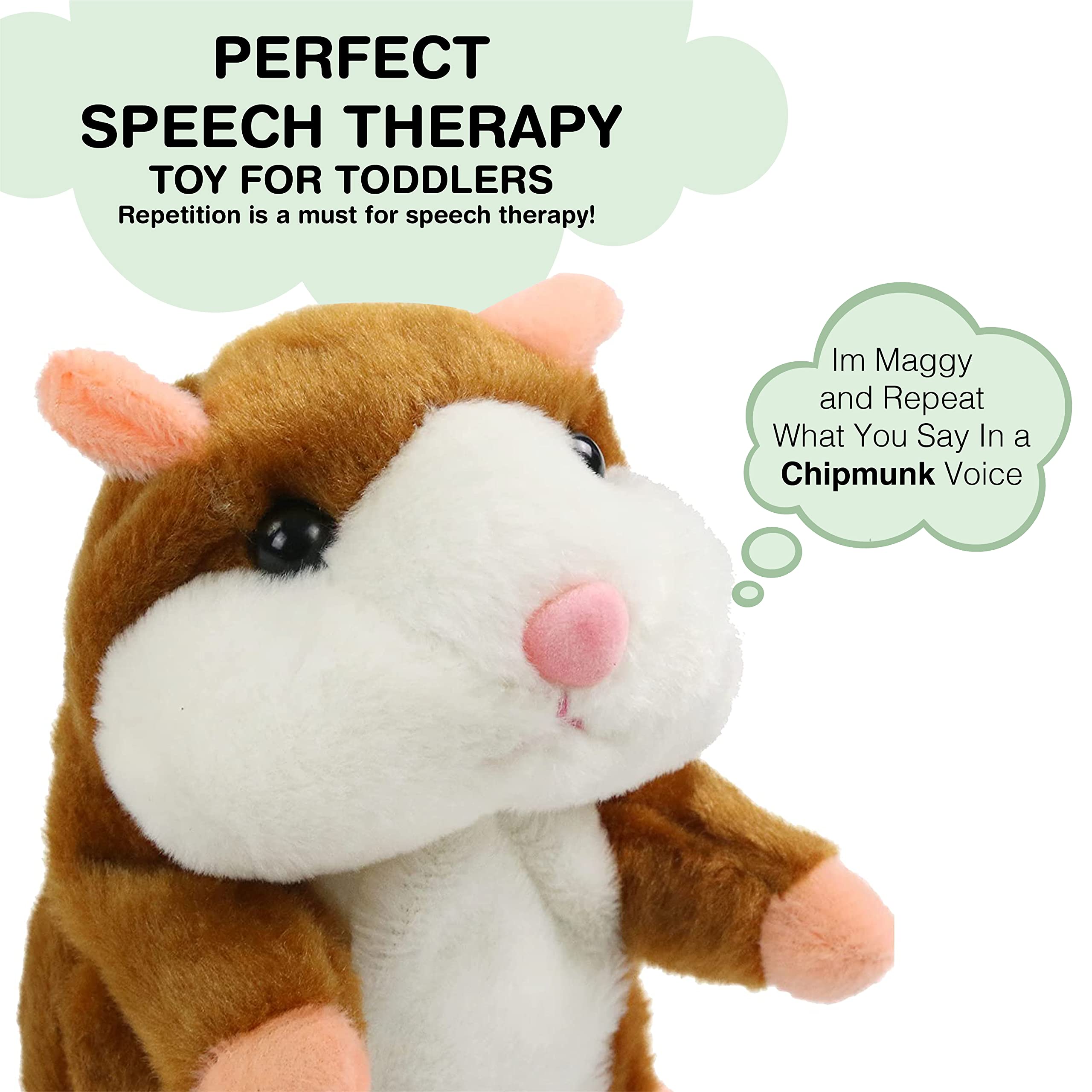 Maggy - Interactive Talking Hamster Toy for Toddlers 1-3 Years | Speech Therapy & Sensory Development Toy | Repeats What You Say | Fun Educational Gift for Kids | Perfect for Home, Classroom & Therapy Sessions