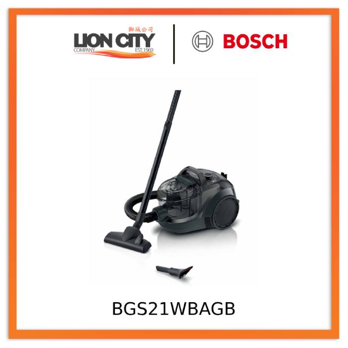 Bosch BGS21WBAGB Bagless Vacuum Cleaner - Powerful 21V Cordless Stick Vacuum, Lightweight & Compact for Pet Hair, Hard Floors & Carpets - Ideal for Home, Apartment & Car Cleaning