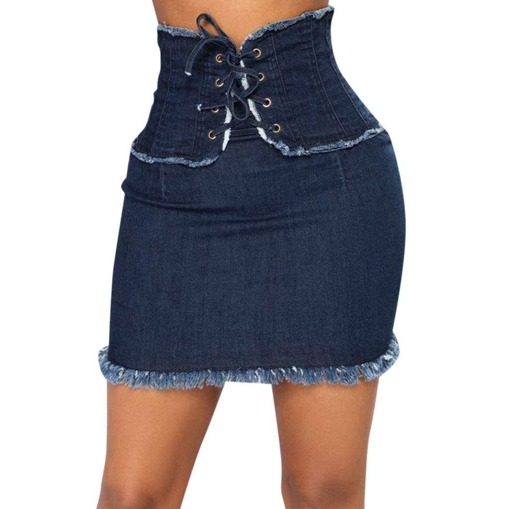 Women's Fashion Washed Denim Mini Jean Skirts - Summer Short Sexy Skirt for Casual Outfits, Beach Wear & Night Out