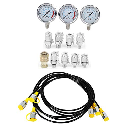 Hydraulic Pressure Test Kit - 60Mpa Portable Hydraulic Tester for Oil Systems | Durable & Accurate Pressure Testing Equipment | Ideal for Industrial Maintenance, Automotive Repair & Hydraulic System Diagnostics