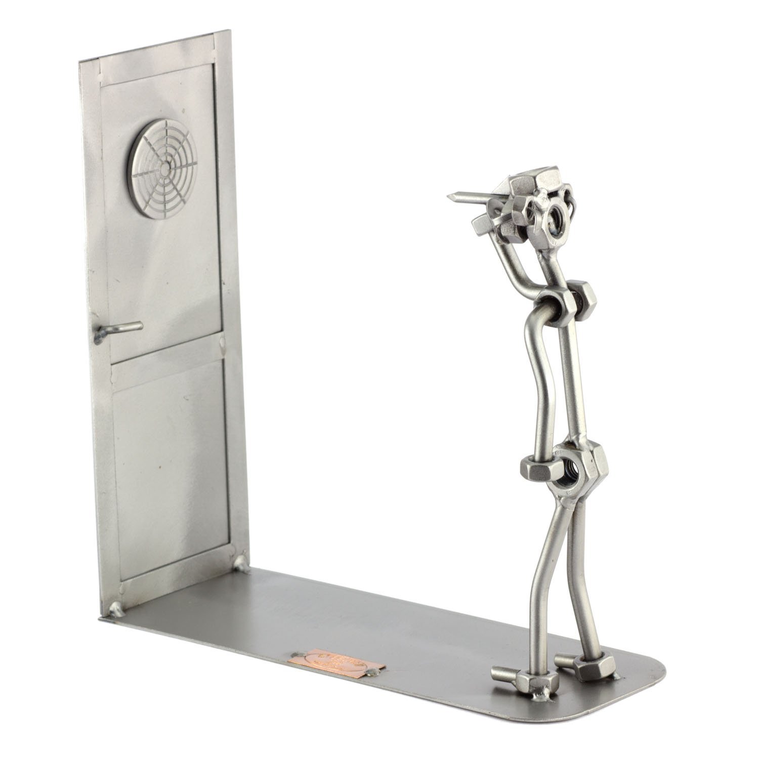 Handmade Metal Figurine - German Crafted Darts Sculpture with Nuts and Bolts Design | Unique Home Decor, Office Desk Ornament, Gift for Sports Enthusiasts