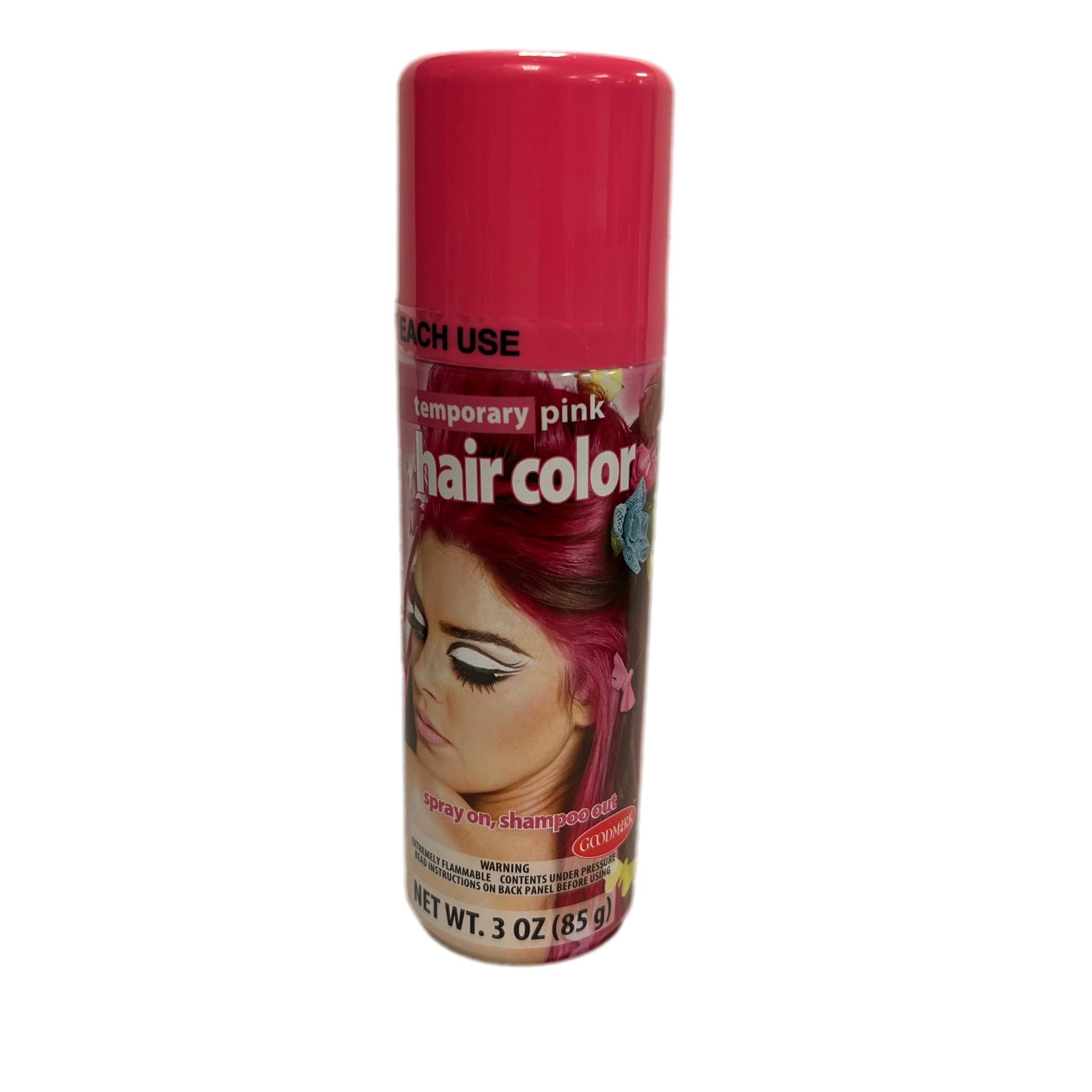 Temporary Pink Hair Color Spray - Washable & Non-Damaging Hair Dye for Women & Men - Perfect for Halloween, Cosplay, Parties & Costume Events