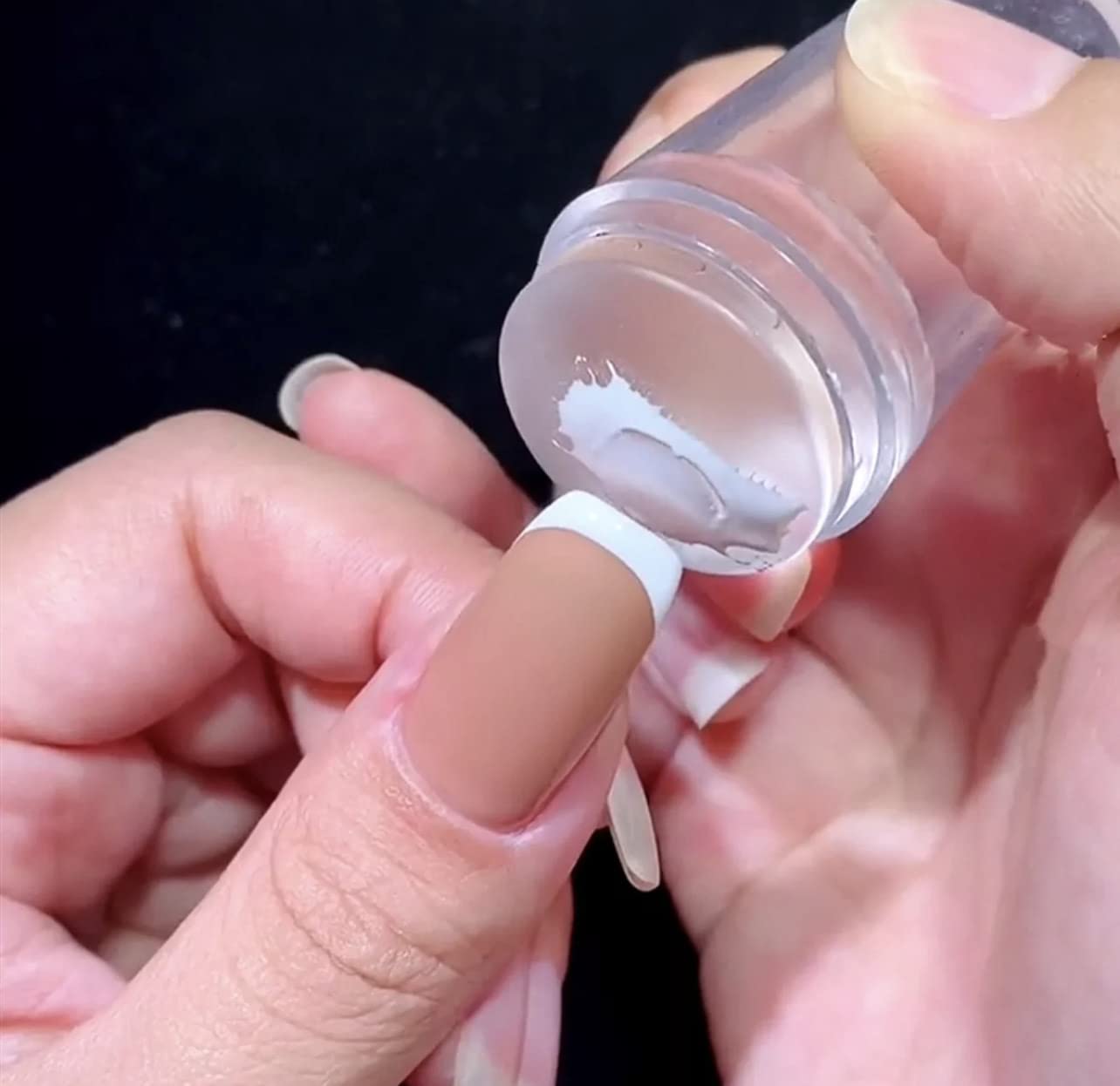 French Tip Nail Stamper Kit with Silicone Stamper & Scraper - 100+ Uses Reusable DIY Nail Art Tool for Gel Polish - Perfect for Salon, Home Manicures & Nail Art Designs