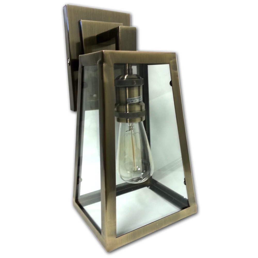 Vintage Brass Wall Sconce Light - DBOWLD Antique Single Wall Lamp with Adjustable Arm for Bedroom, Living Room, Hallway & Porch Lighting Decor