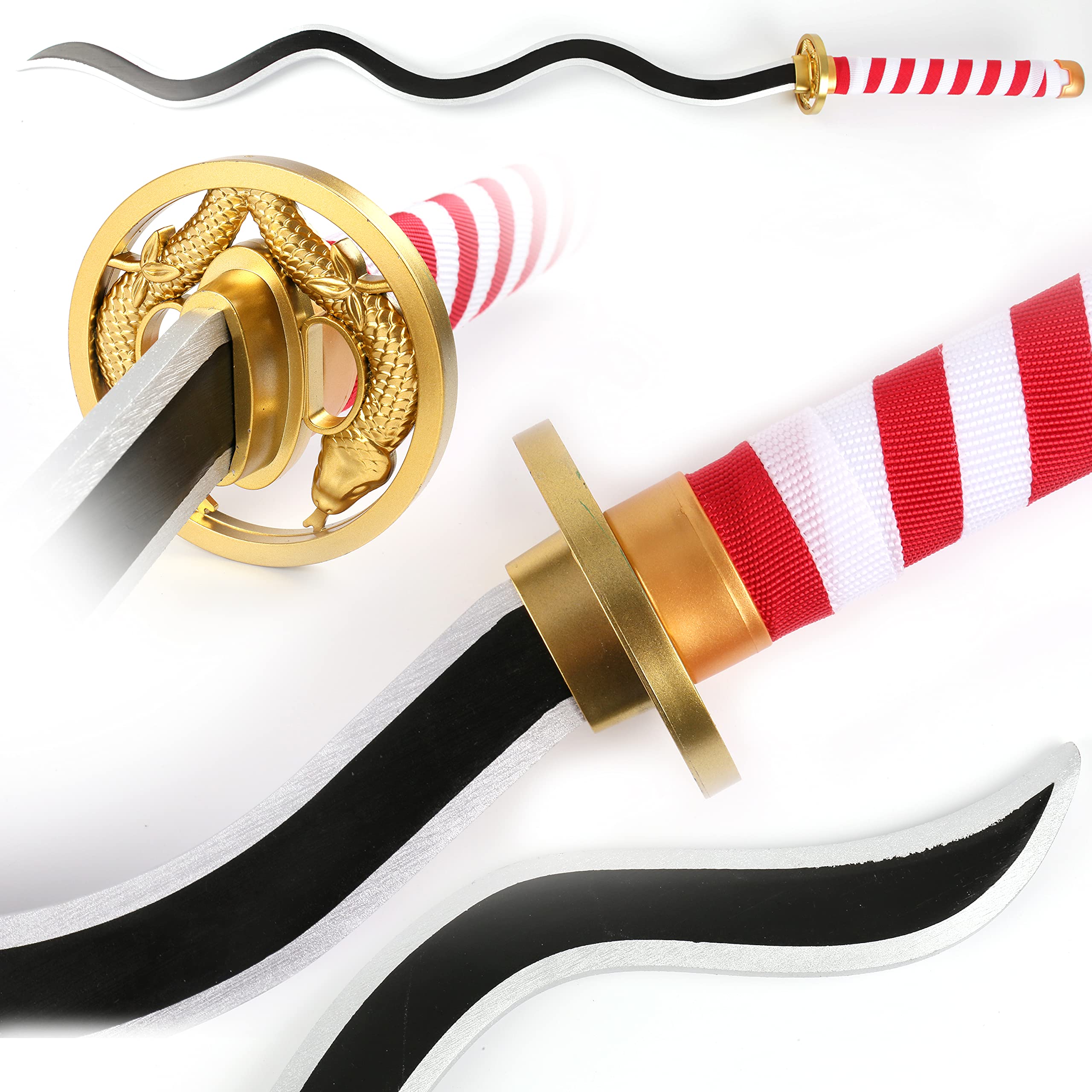 Demon Slayer Katana Sword - Anime Cosplay Replica with Natural Bamboo Handle, 41 Inch Lightweight (0.68lb) - Perfect for Gift, Collection & Home Decoration | Anime Convention, Cosplay Event & Themed Party Accessory