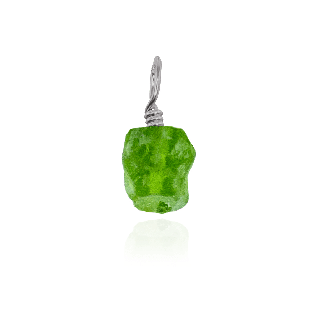 Natural Tiny Raw Peridot Crystal Pendant Necklace - Genuine Green Gemstone Jewelry for Women - Perfect for Boho Style, Spiritual Healing & Everyday Wear