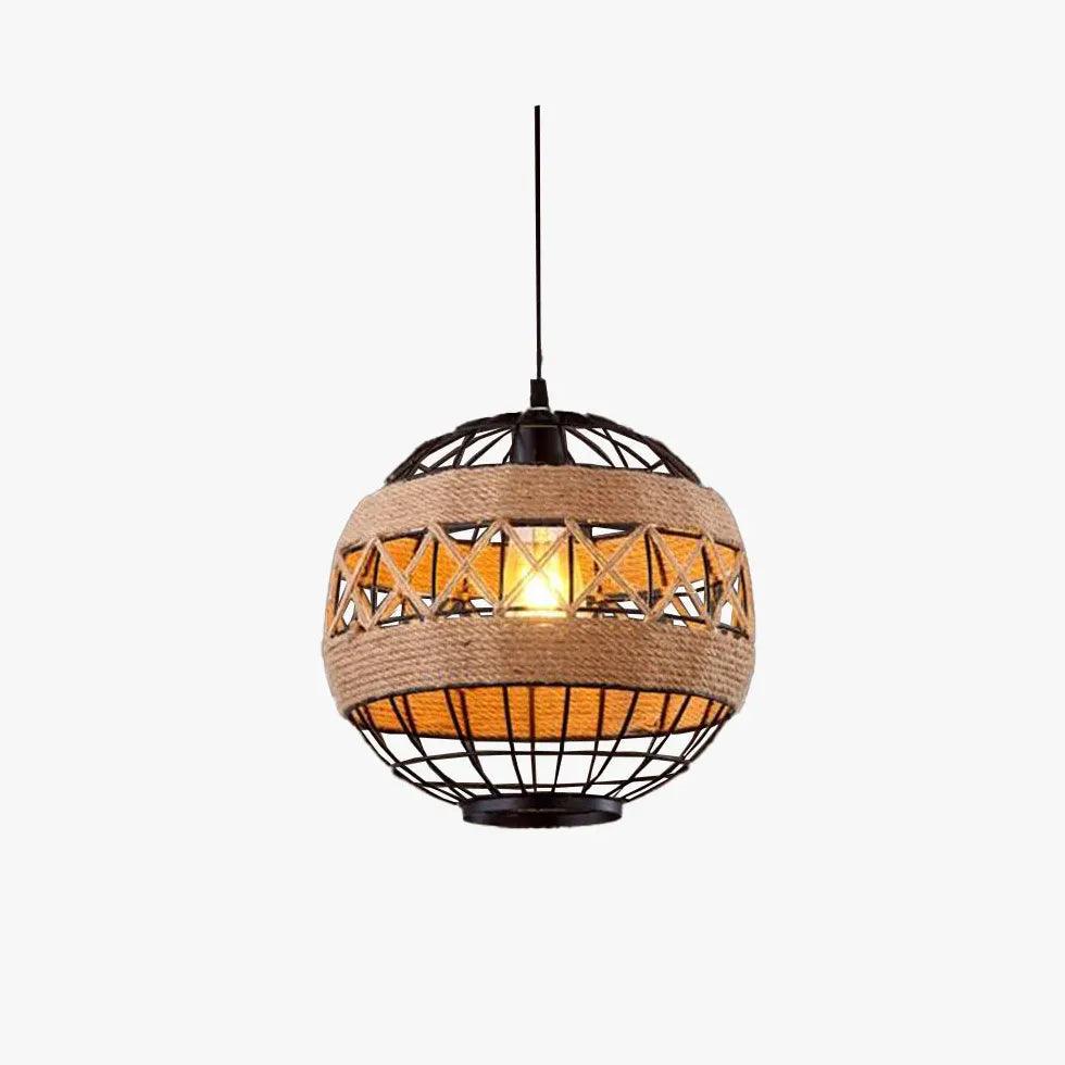 Vintage Spherical Cage Pendant Light - Industrial Style Dining Room Ceiling Fixture for Kitchen, Bar, and Restaurant Decor