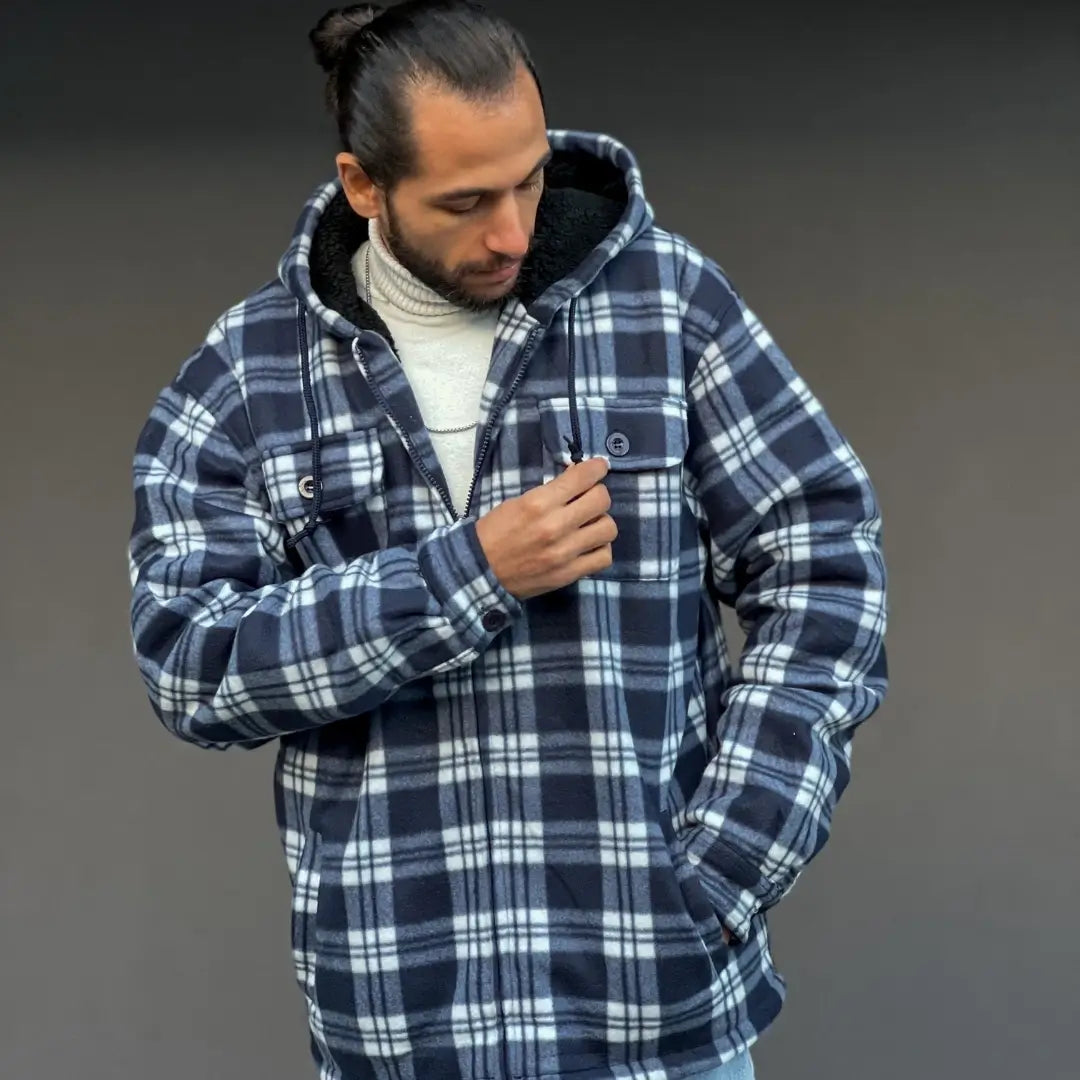 Men's Plaid Sherpa Lined Jacket - Warm Winter Flannel Shirt Jacket for Outdoor Activities & Casual Wear