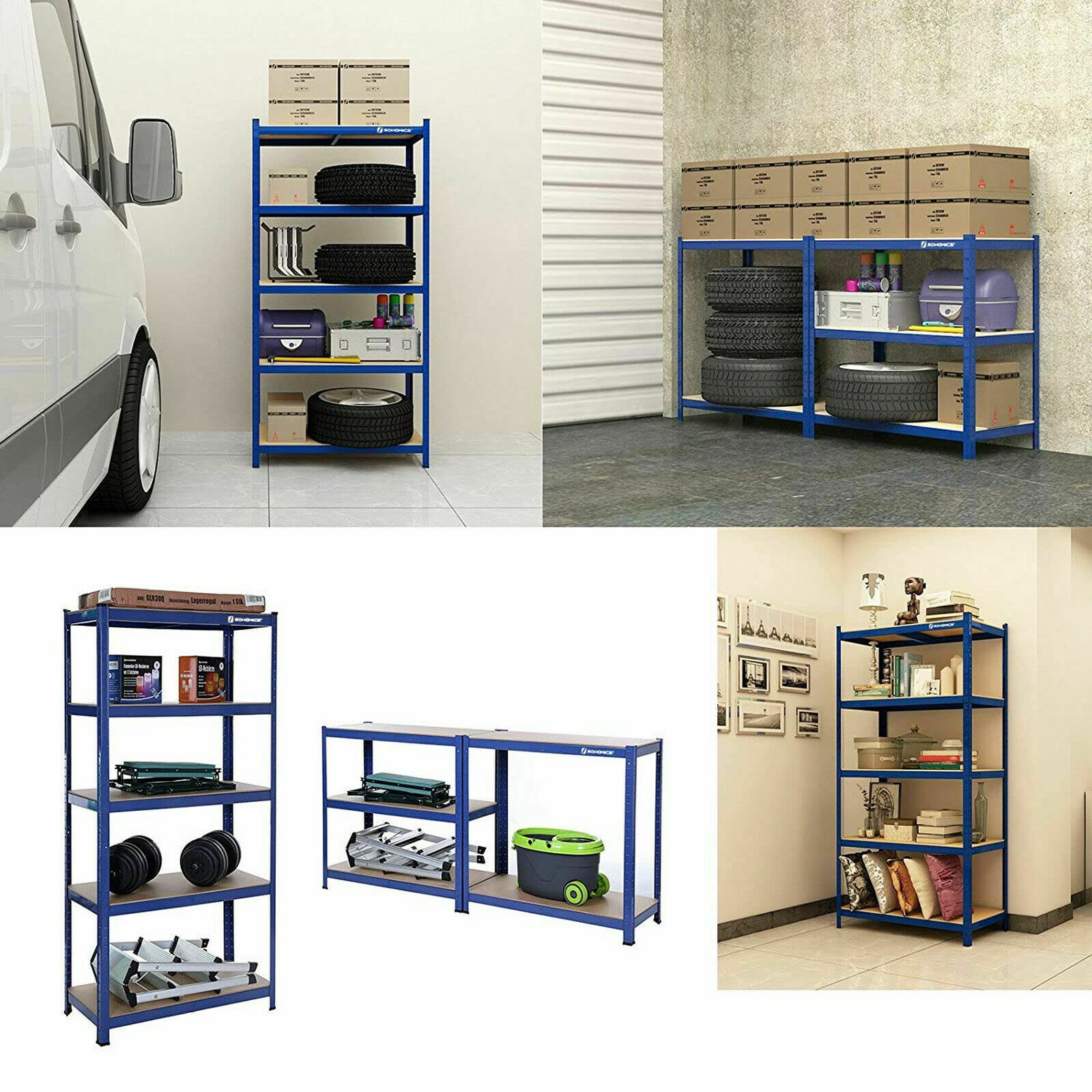 Heavy Duty 5-Tier Metal Garage Shelves - 875KG Capacity Storage Rack for Garage, Closet, Kitchen, Workshop & Office | Durable Utility Shelving for Greenhouse, Home & Commercial Use