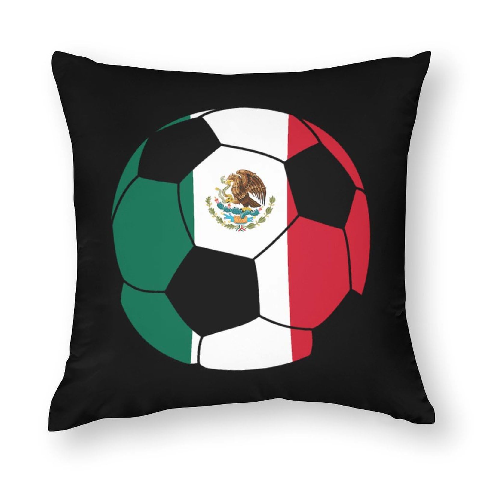 Mexico Soccer Team Polyester Pillow Covers - Soft 12x12 Inch Decorative Throw Pillow Cases for Sofa, Bed & Home Decor - Perfect for Game Day, Fan Rooms & Sports Themed Decor