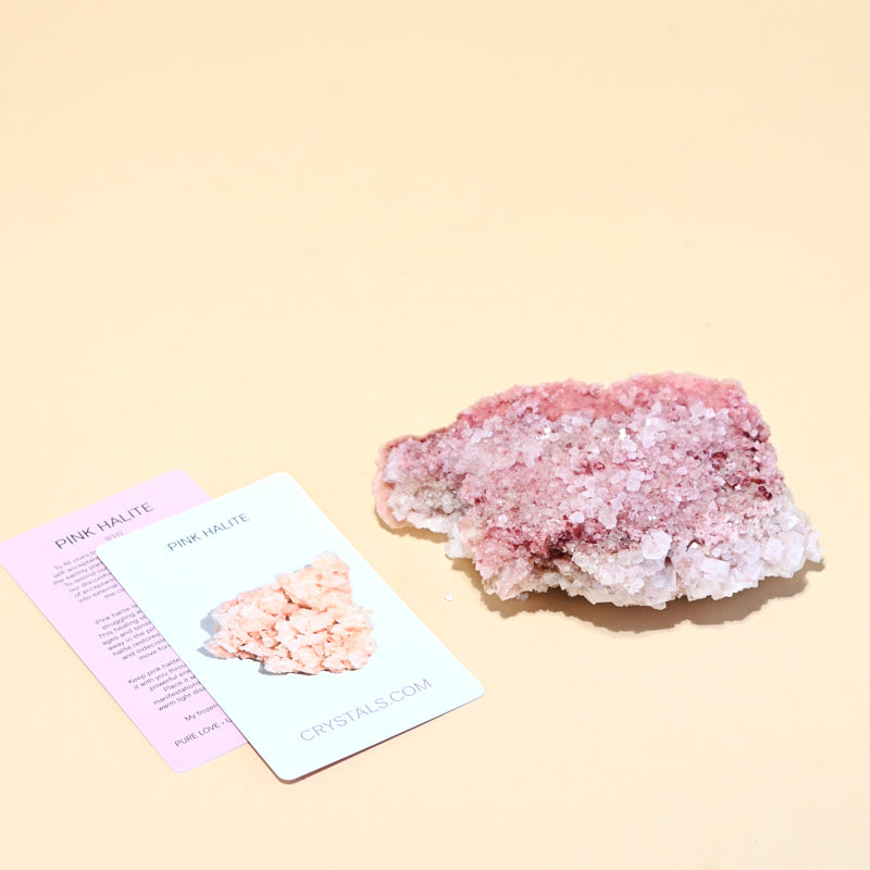 Natural Pink Halite Crystal - 5 Inch Raw Salt Rock Specimen for Home Decor, Meditation & Healing | Spiritual Gift & Collection Display
