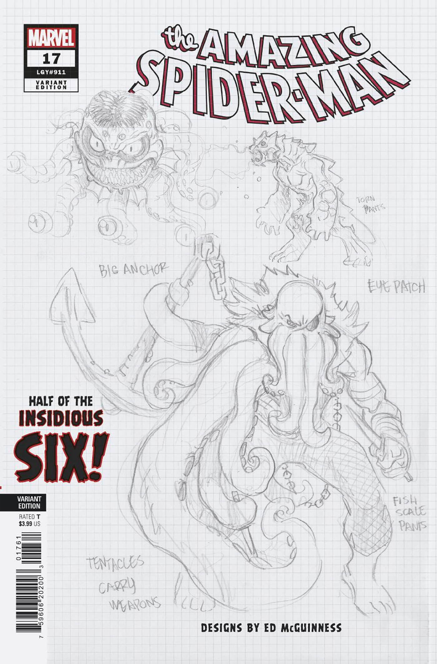 Amazing Spider-Man #17 F Ed McGuinness Design Variant Marvel Comic Book - Limited Edition Collectible for Superhero Fans & Comic Enthusiasts | Perfect for Display, Gifts, and Investment