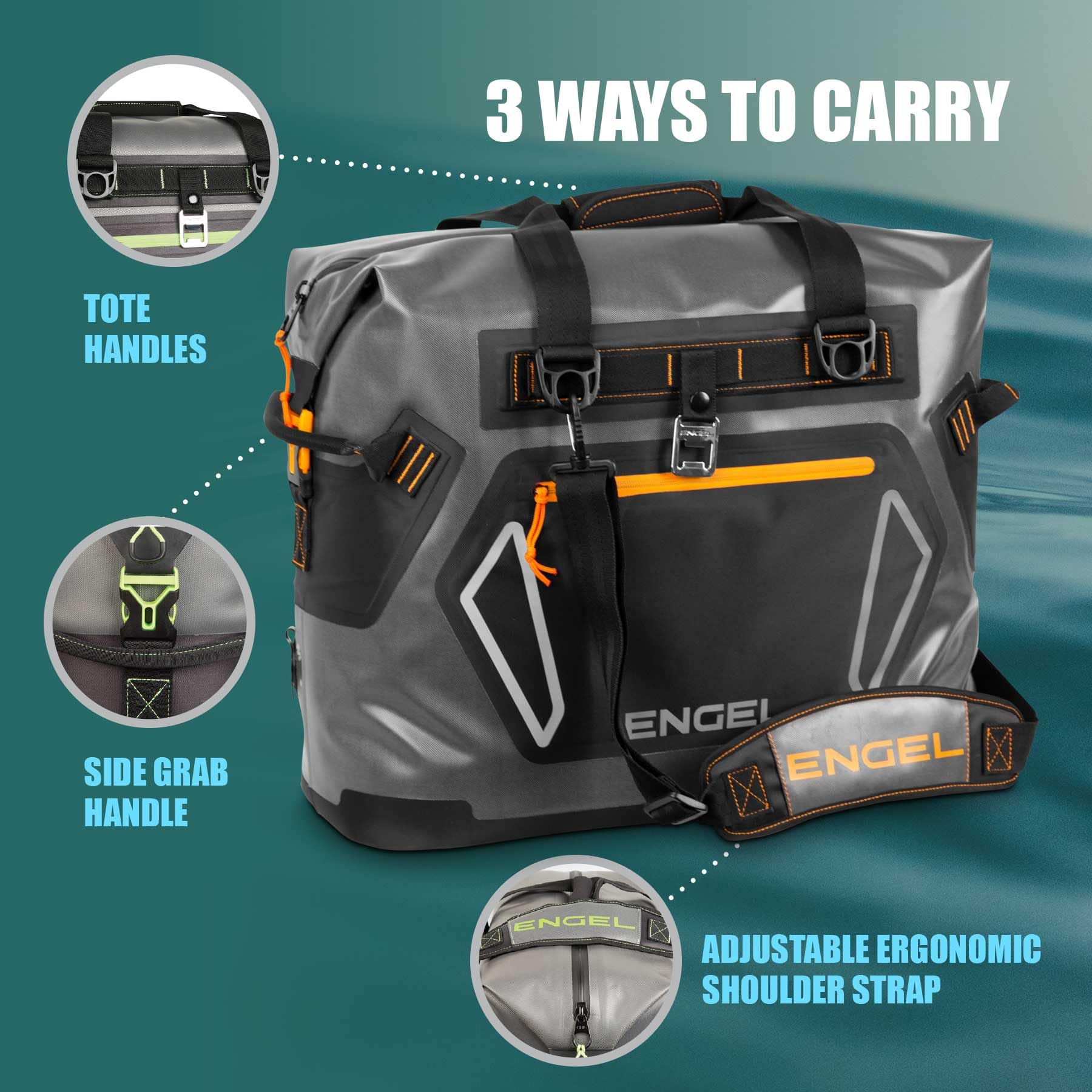 Engel HD30 High-Performance Soft-Sided Cooler Tote Bag - Durable, Leak-Proof & Portable Ice Chest for Camping, Fishing, Tailgating, Beach & Outdoor Adventures - Keeps Ice Cold for 24+ Hours - Perfect for Picnics, BBQs & Road Trips