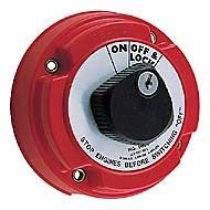 Perko Medium Duty On/Off Battery Switch - Locking Main Marine Battery Switch for Boats, RVs, and Off-Grid Power Systems