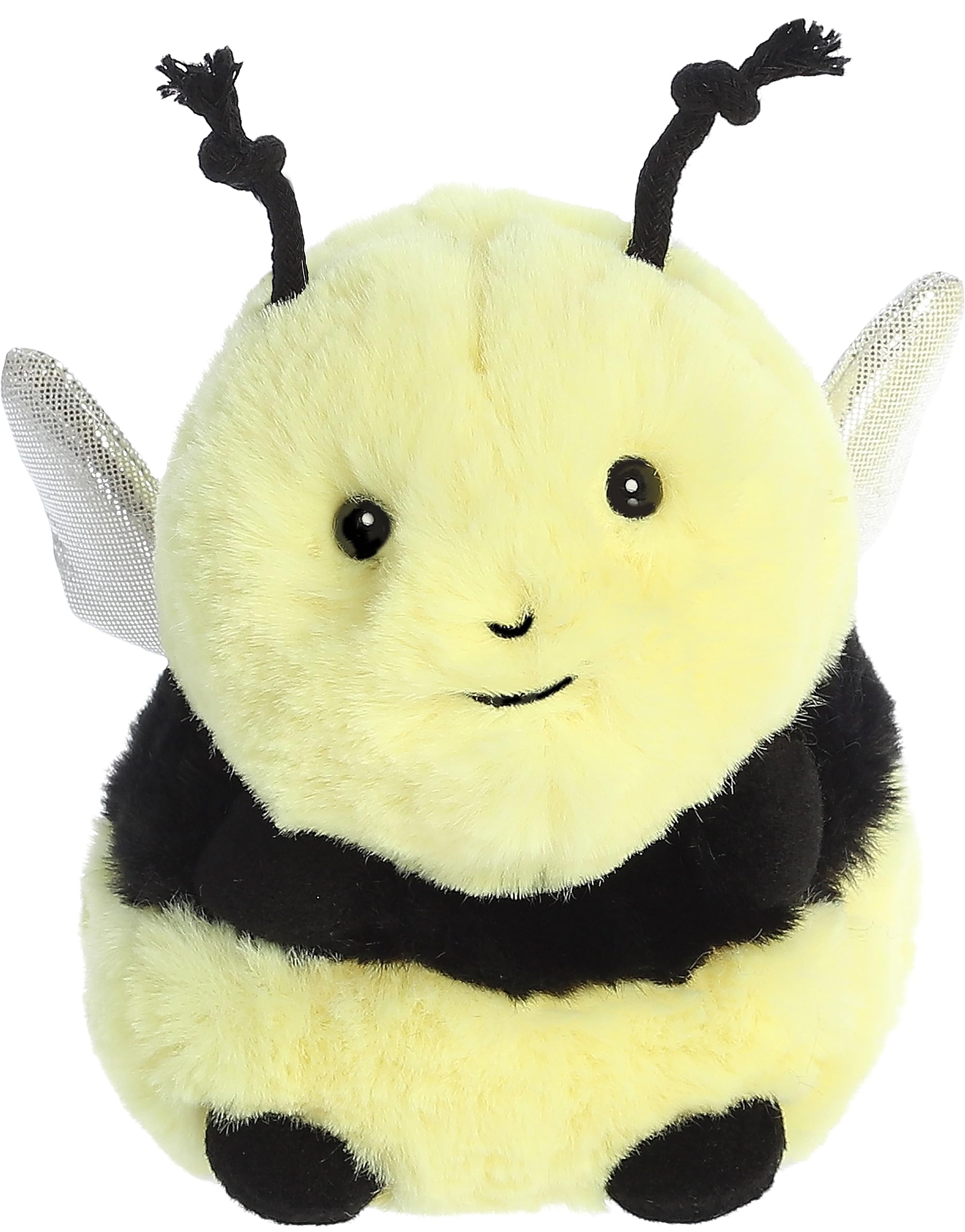 Aurora Round Rolly Pet Bee Happy Stuffed Animal - Cute Plush Toy for Kids & Adults - Soft Yellow 5