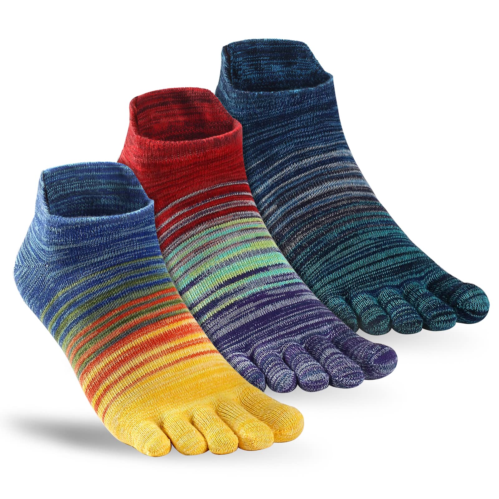 Breathable Cotton Five Toe Socks for Men & Women - Ankle & Crew Length Running Socks - Perfect for Yoga, Hiking, and Sports Activities