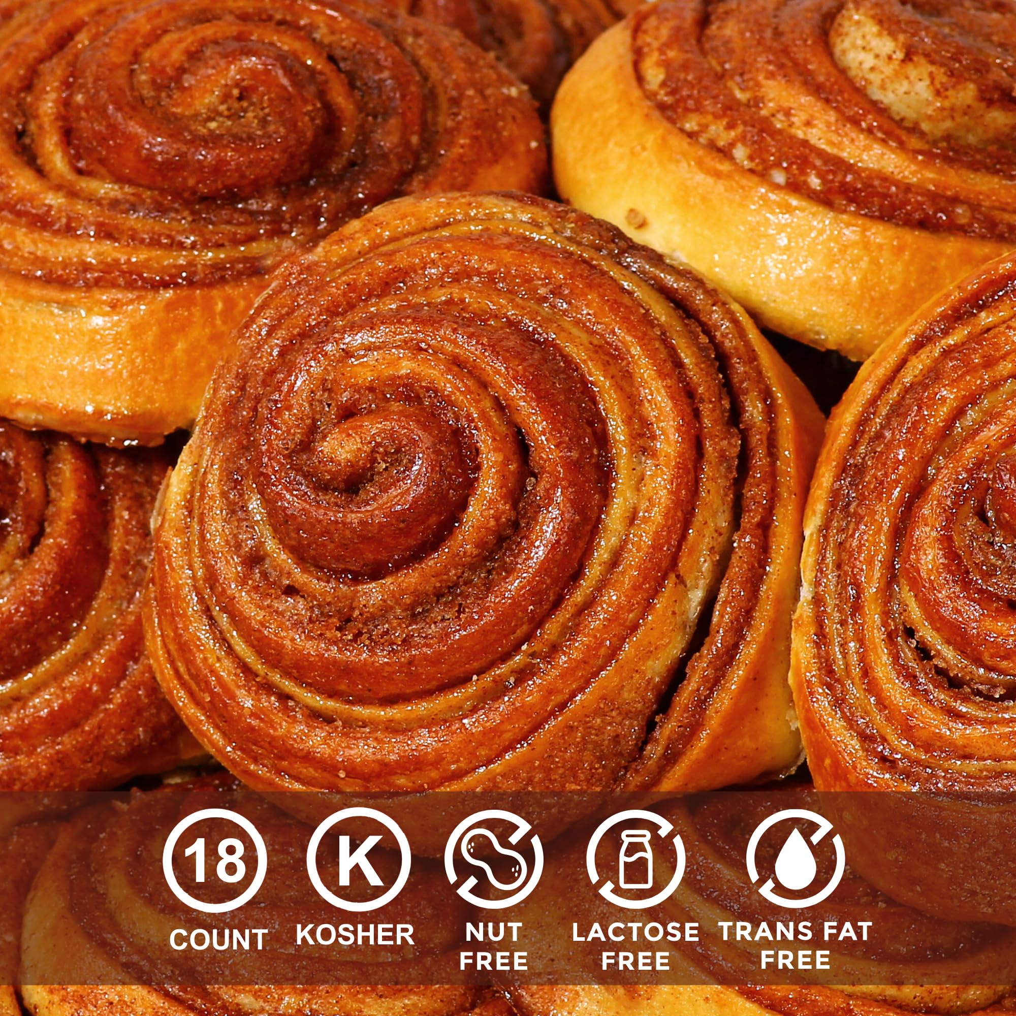 Delicious 1.5 Oz Cinnamon Rolls Snack Cakes - Dairy Free & Nut Free Pastries by Stern's Bakery (80 Count) - Perfect for Office Snacks, School Lunches, Afternoon Treats & On-the-Go Breakfast