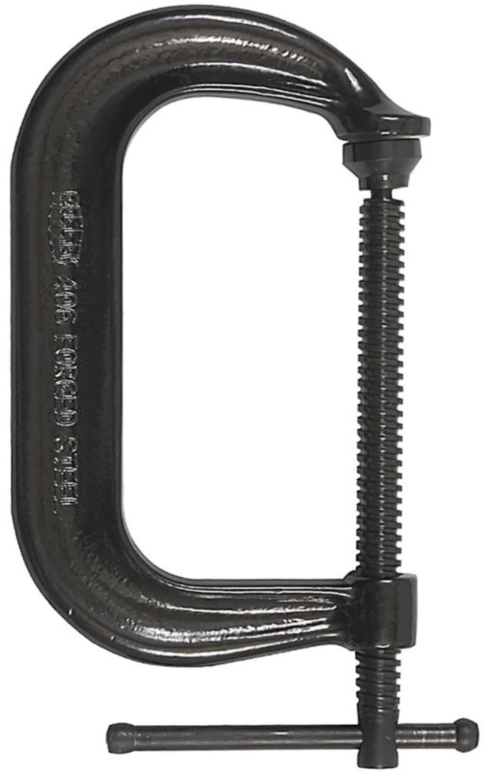 BESSEY CDF406 6 Inch Black Oxide Spindle Drop Forged C Clamp - Heavy Duty Clamping Tool for Woodworking, Metalworking & DIY Projects