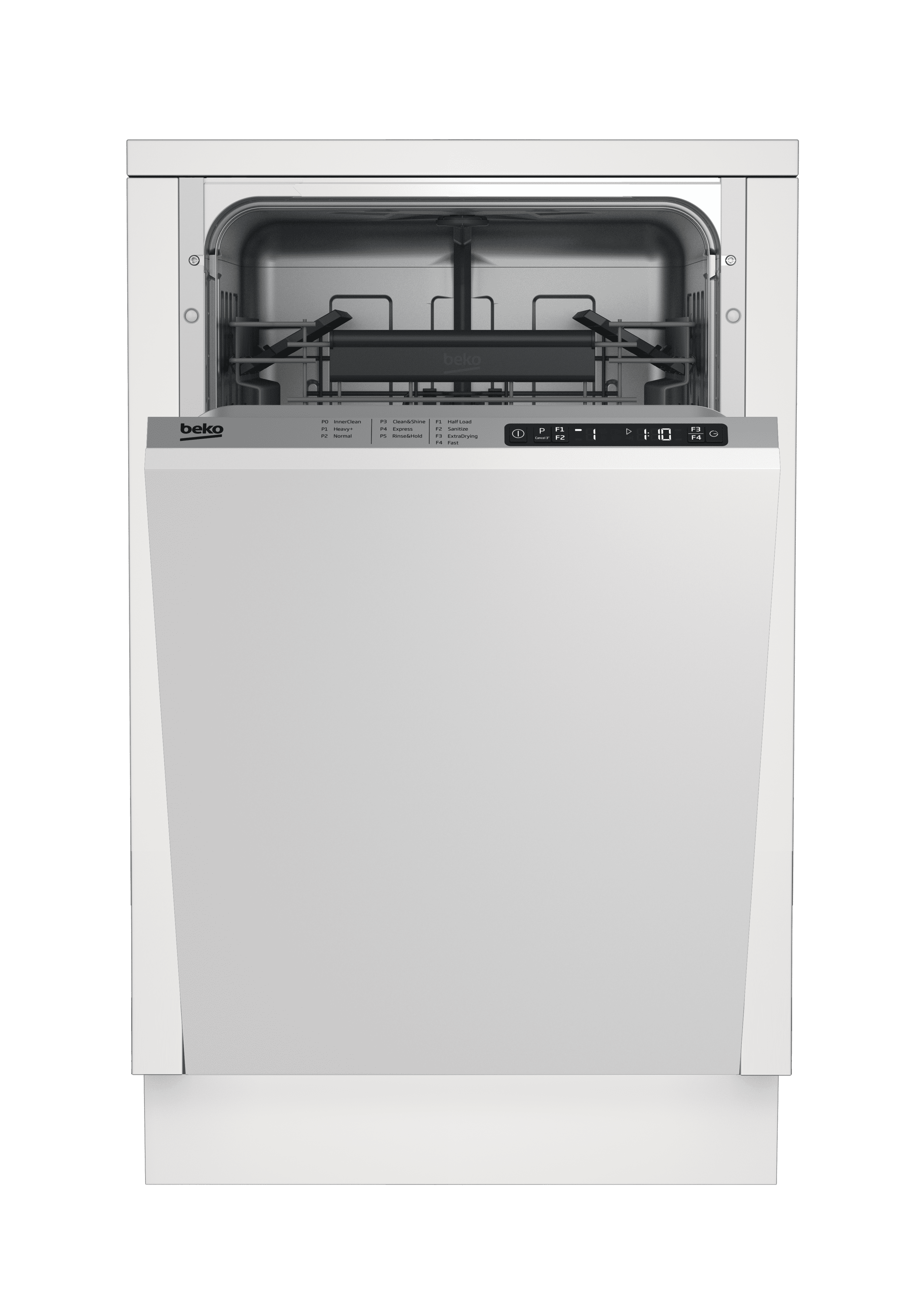 Beko DIS25840 Slim Built-In Dishwasher - 8 Place Settings, 48 dB Ultra Quiet, Fully Integrated Panel Ready - Perfect for Small Kitchens & Apartments