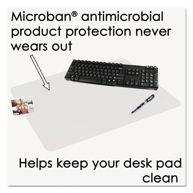 KrystalView Clear Desk Pad with Microban Protection - Non-Slip, Waterproof Office Desk Mat for Work, Writing & Computer Use - Home & Office Workspace Essential