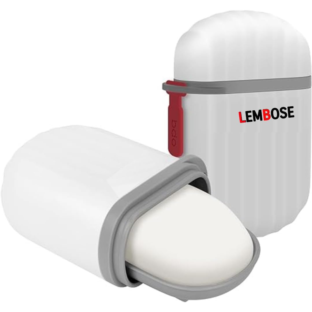 LEMBOSE Travel Soap Container with Leak Proof Lid - Portable Soap Case for Gym, Bathroom, Camping & Hiking - Drain Design Bar Soap Holder - Perfect for Vacation & Outdoor Activities (White)