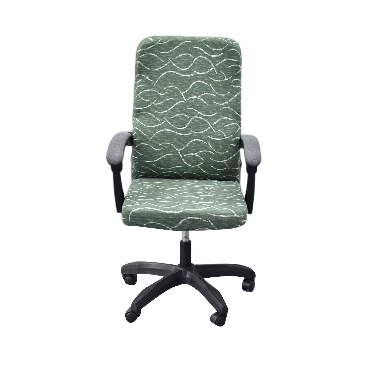 CRFATOP Universal Stretch Office Chair Cover - Durable Zipper, High Back Slipcover for Computer & Desk Chairs (Size L, Model A05) | Simplistic Style for Home & Office Workspace
