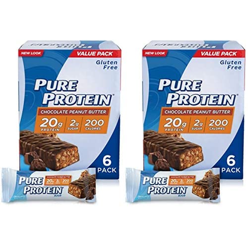 Pure Protein Bars - High Protein, Low Sugar, Gluten Free Chocolate Peanut Butter Snacks (1.76oz, Pack of 6) | Energy Boosting Nutrition for Workouts, Hiking & Healthy On-the-Go Lifestyle