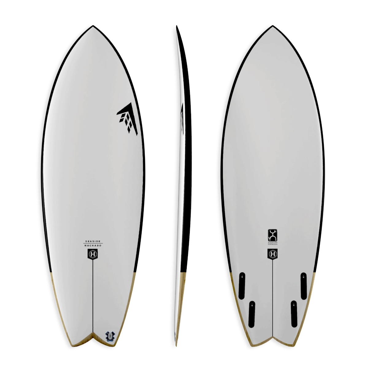 Machado Seaside 5'4 Surfboard - Helium Black with Futures Fins - Perfect for Small Waves & Summer Surfing
