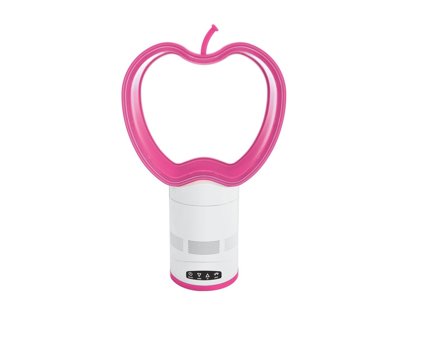GoWISE USA GW21108 Bladeless Oscillating Fan with Remote Control & Timer - Apple Design (Pink) - Quiet Cooling for Bedroom, Office, and Nursery