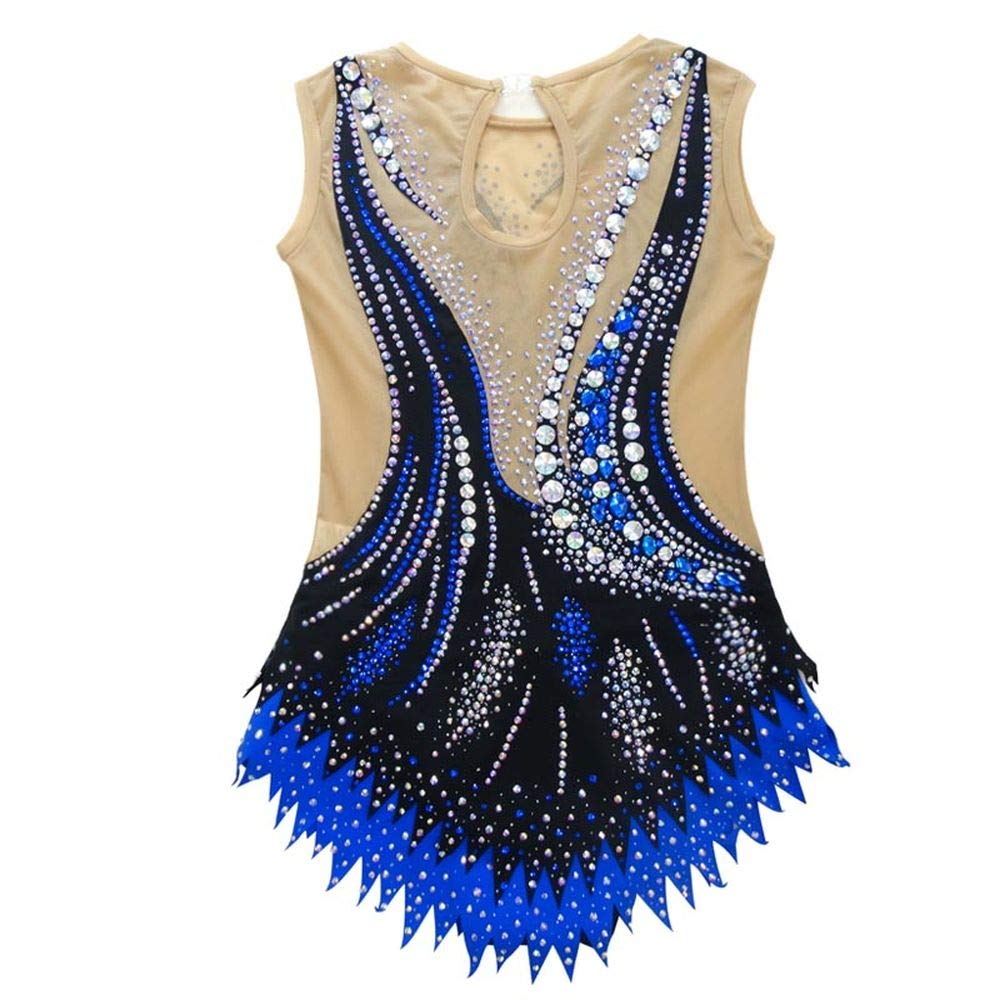 LIUHUO Girls Rhythmic Gymnastics Leotard - Performance Competition Dance Wear Artistic Costume for Ballet, Gymnastics & Dance Recitals