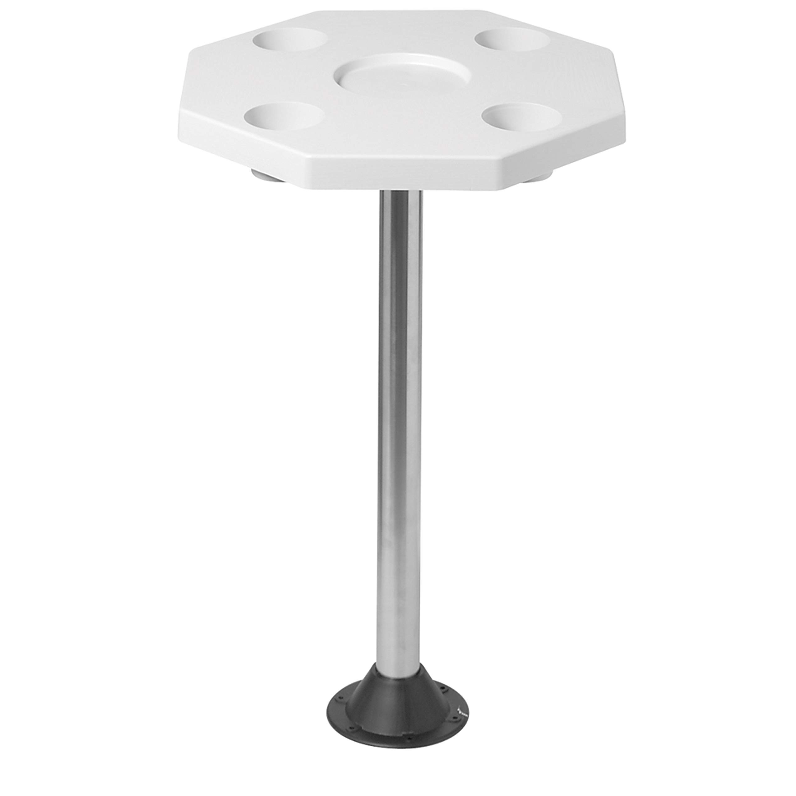 12-1108C Removable Octagonal Marine/RV Table - White | Durable Outdoor Dining & Picnic Table for Boats, Campers & RVs | Waterproof & Space-Saving Design