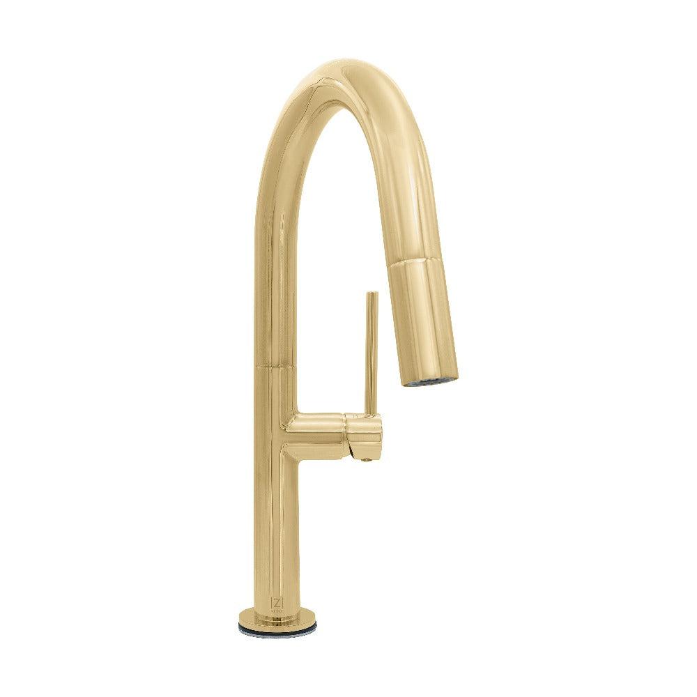 ZLINE Voltaire Pull Down Single Handle Kitchen Faucet in Polished Gold - Modern Touchless Water Faucet for Kitchen Sink, Perfect for Home Renovation & Commercial Use (VLT KF PG)